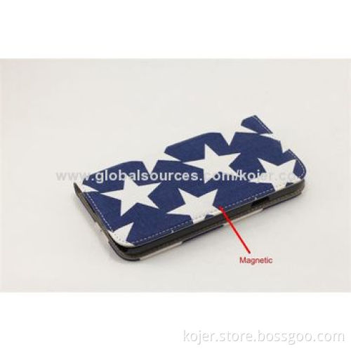 Flip Mobile Phone Case for Samsung S4, Canvas Material with Magnet Unseen Closure